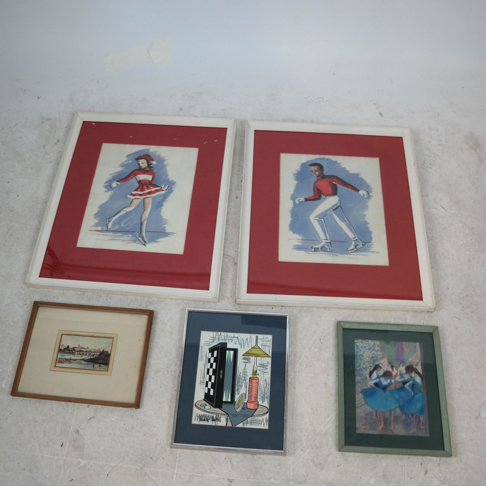 Pair Skaters - Watercolors, Three Prints (1 of 7)
