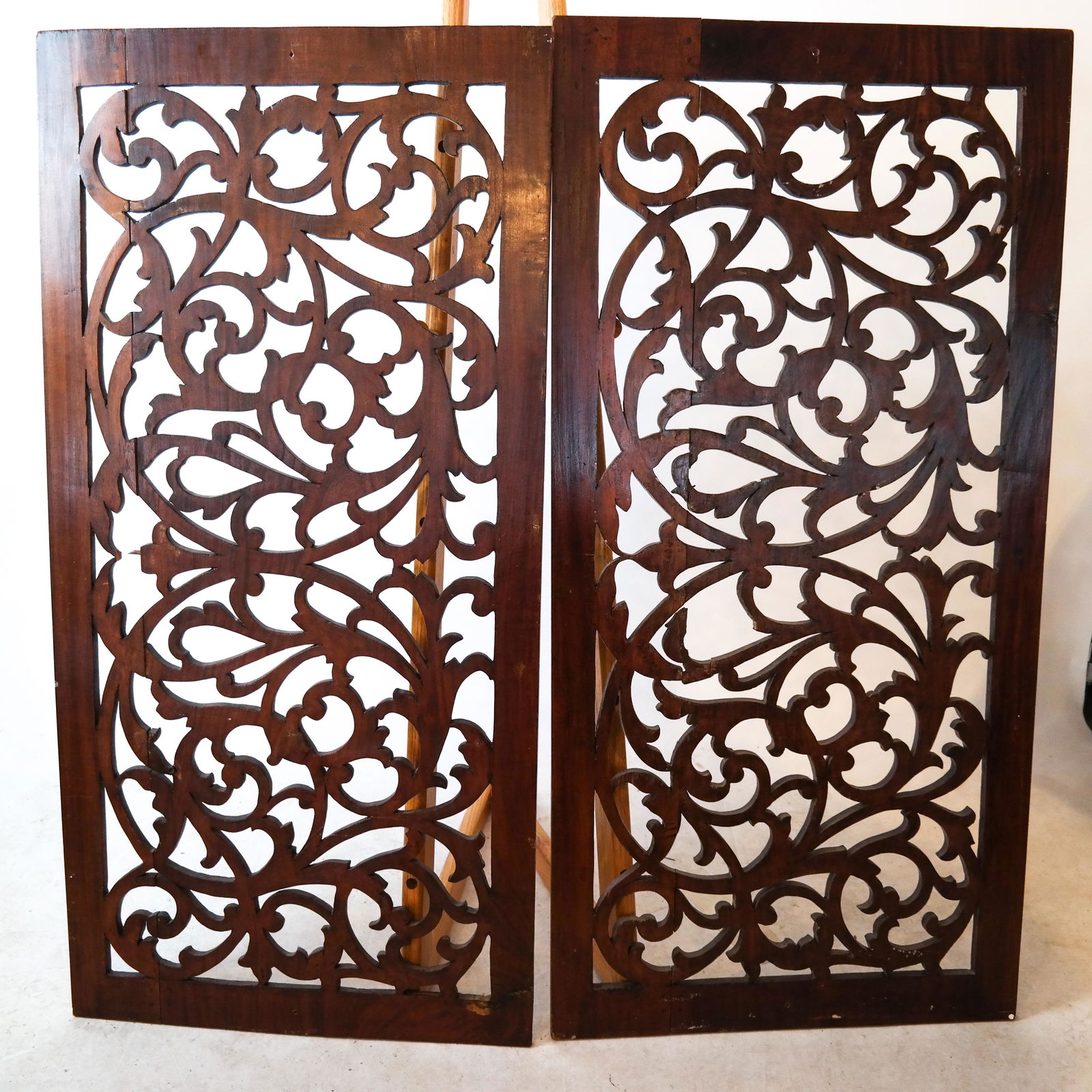 Pair of Tibetan Carved Wood Panels (1 of 3)
