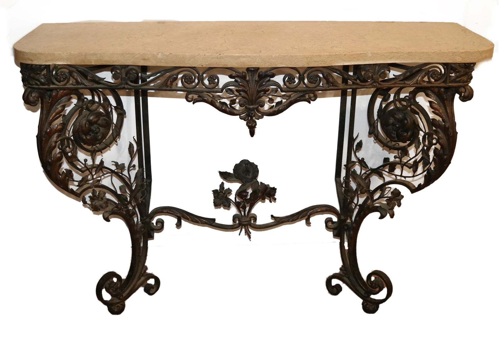 French-Style Ornate Marble Top Console (1 of 11)