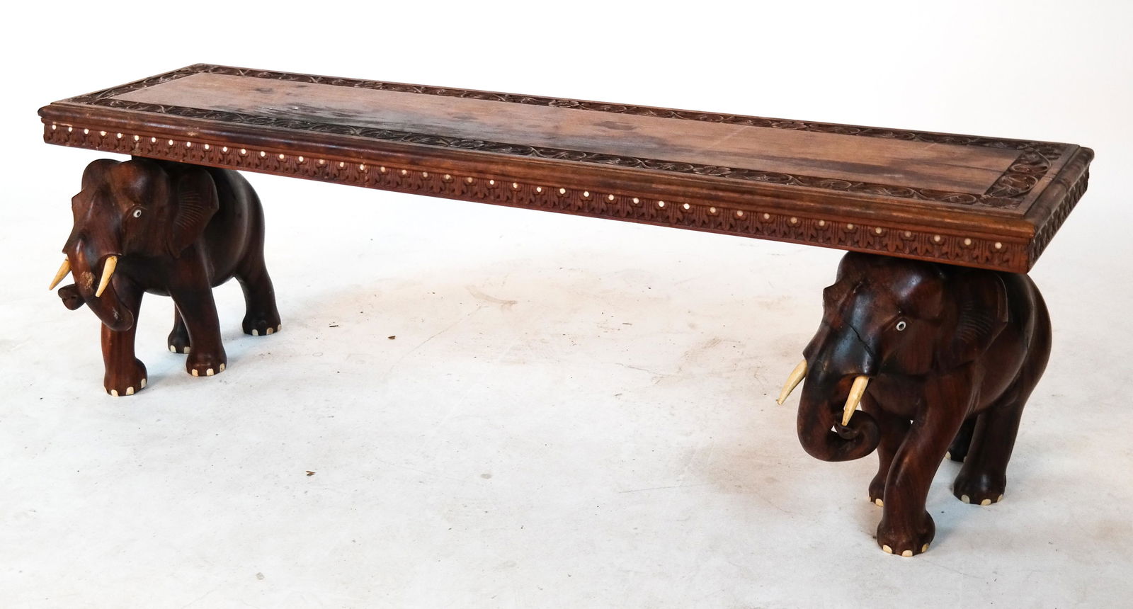 Chinese Elephant Design Rosewood Bench (1 of 17)