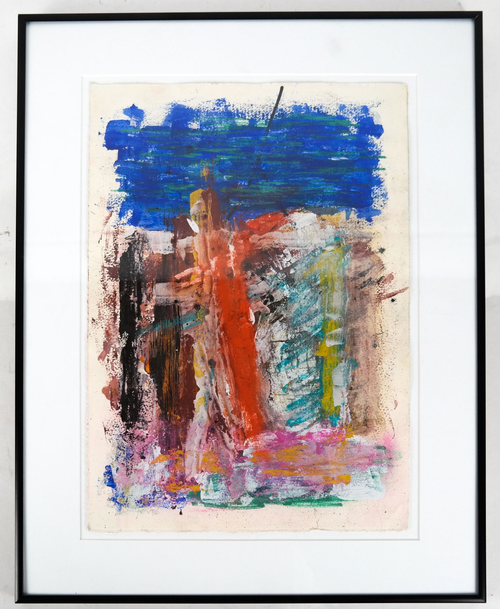 Marko (Sasha) PANKOVICH: Abstract - Watercolor: Marko (Sasha) Pankovich, abstract watercolor. [Art: 14 1/2 x 10 1/2 inches; Frame: 19 1/2 x 15 1/2 inches]. In good condition.