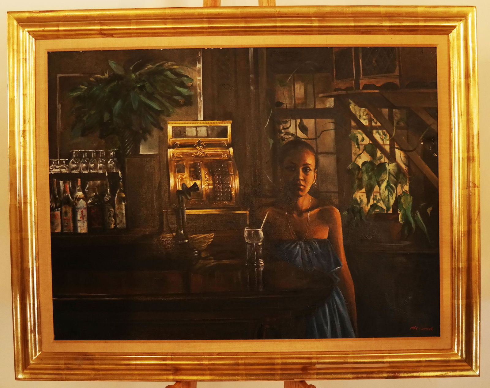 McCORMICK: Woman in Cafe - Oil on Canvas (1 of 6)