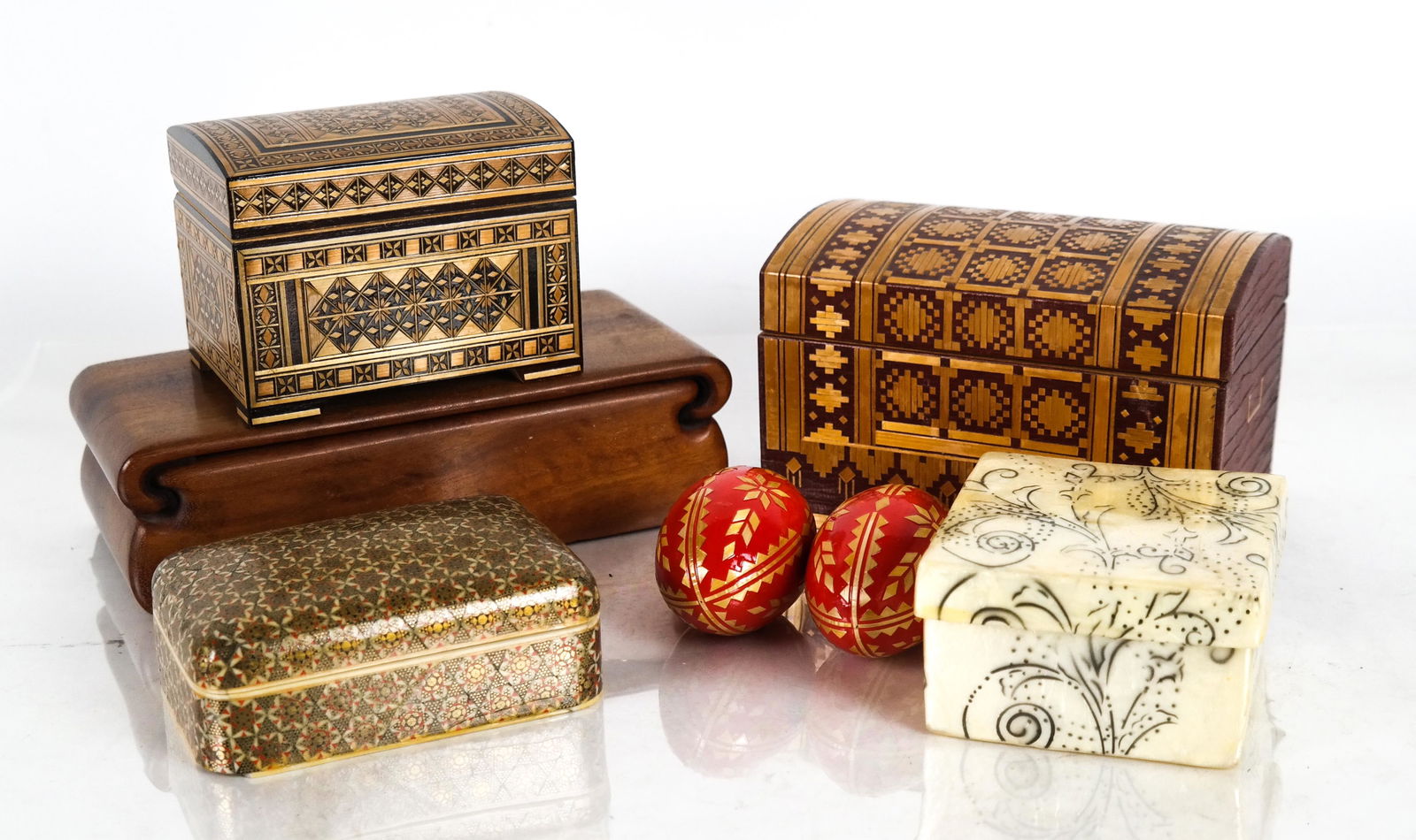 Five Decorative Trinket Boxes, Two Eggs (1 of 14)