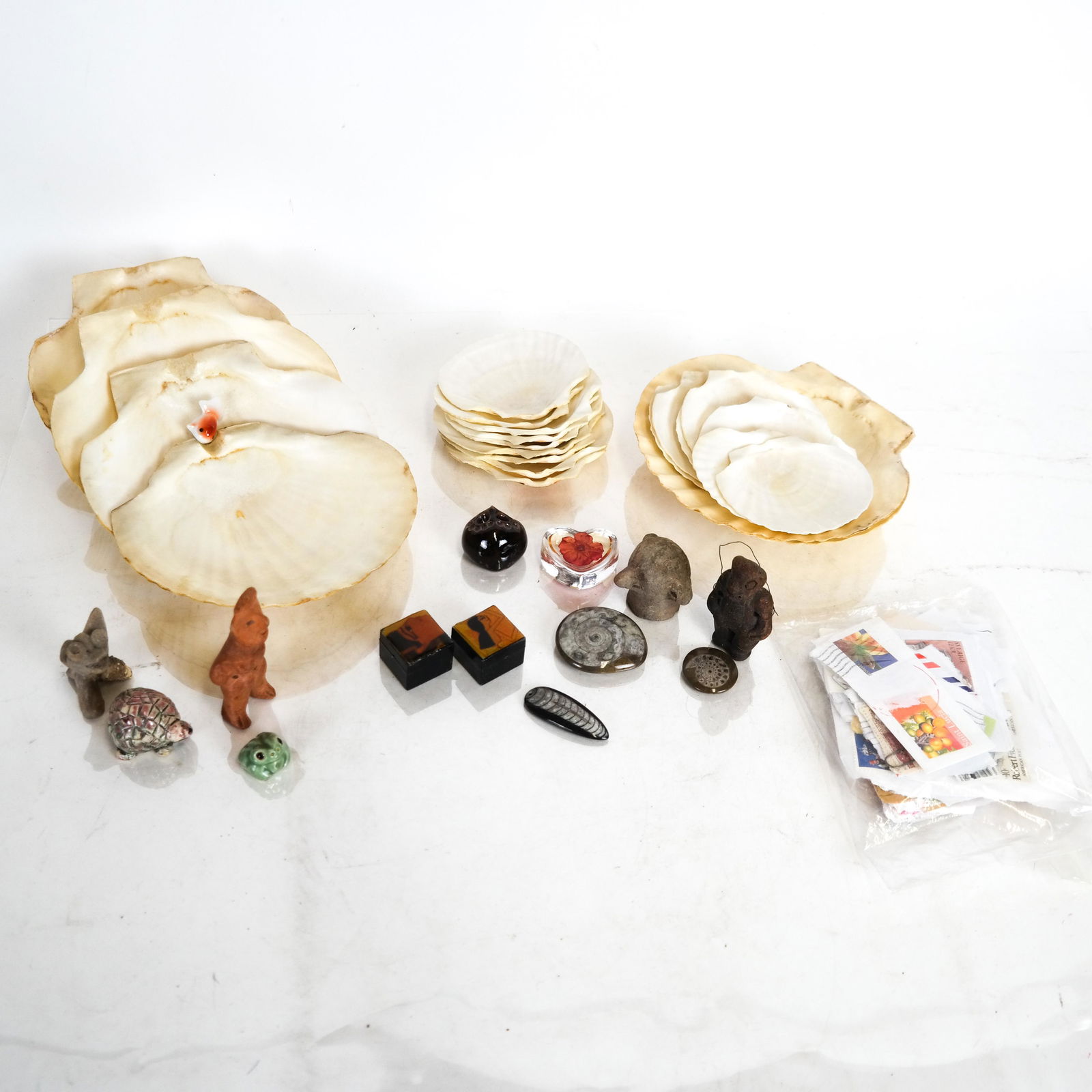 Bag of Decorations: Stones, Stamps, Shells (1 of 18)