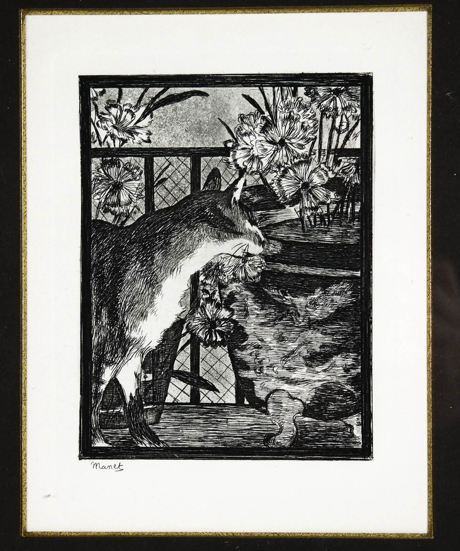 Edouard MANET: Le Chat et Fleurs - Etching (1 of 10)