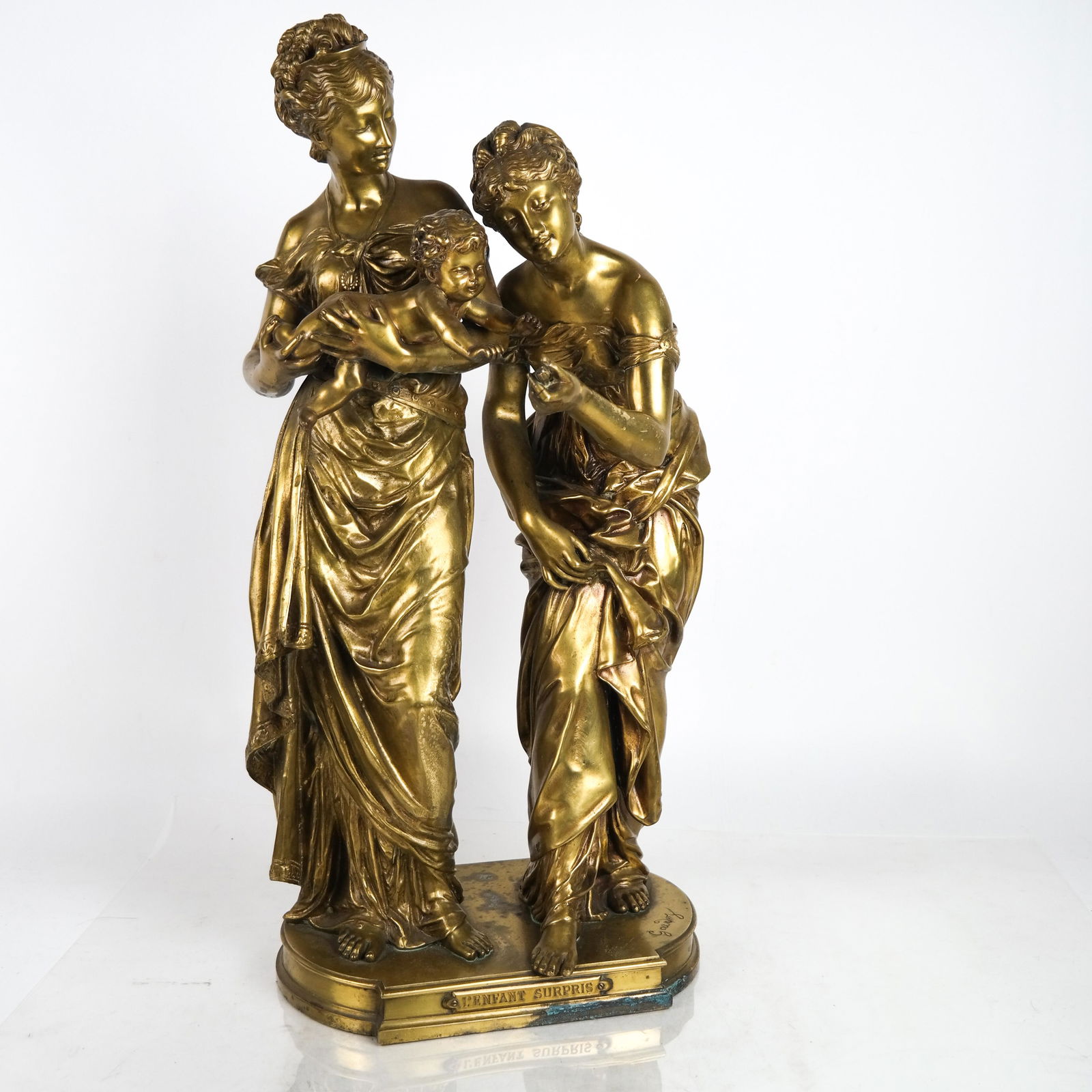 Adrien Etienne GAUDEL: Women and Child - Bronze (1 of 16)