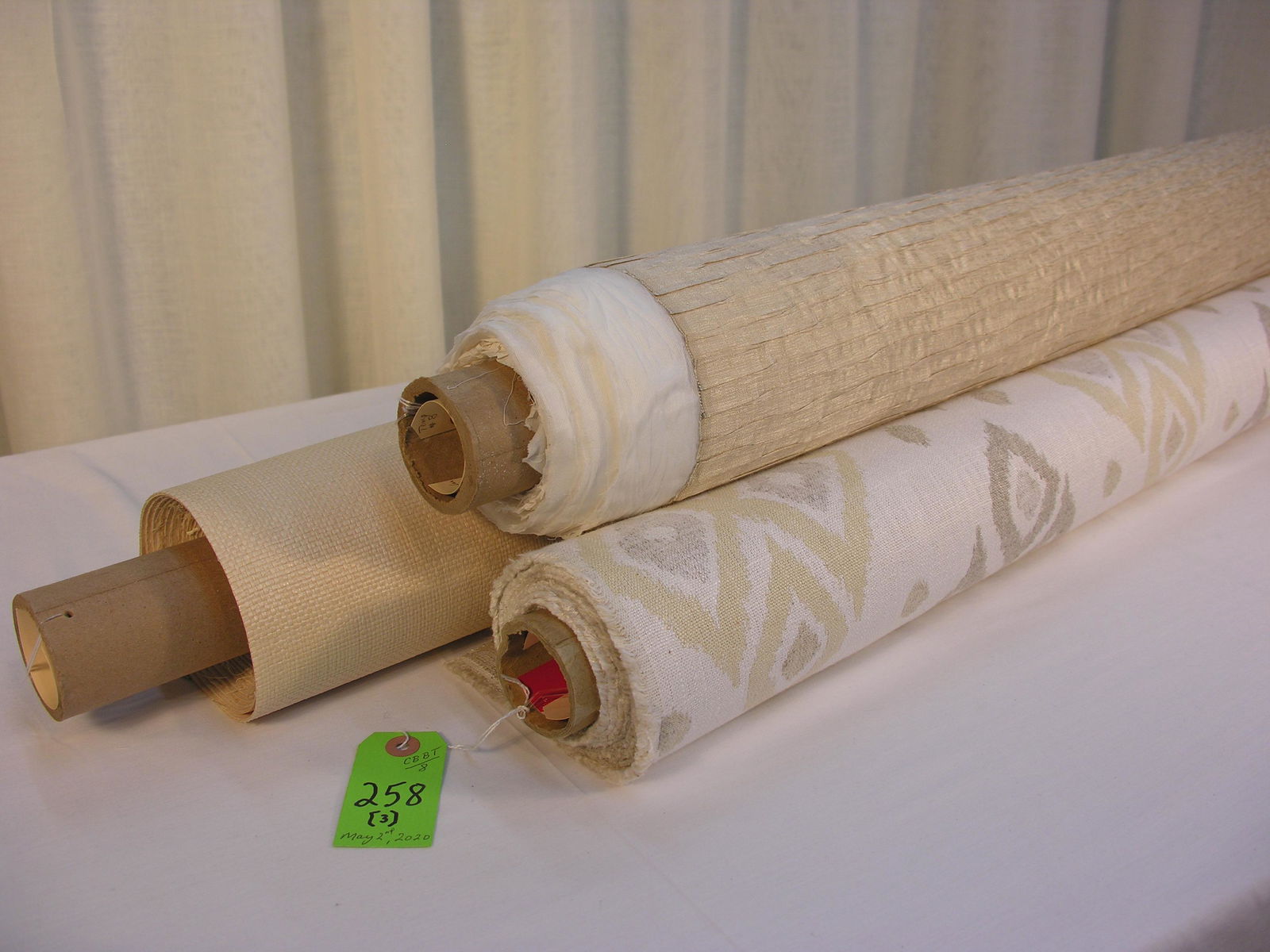 Three Straw Colored Designer Fabrics / Textiles (1 of 5)