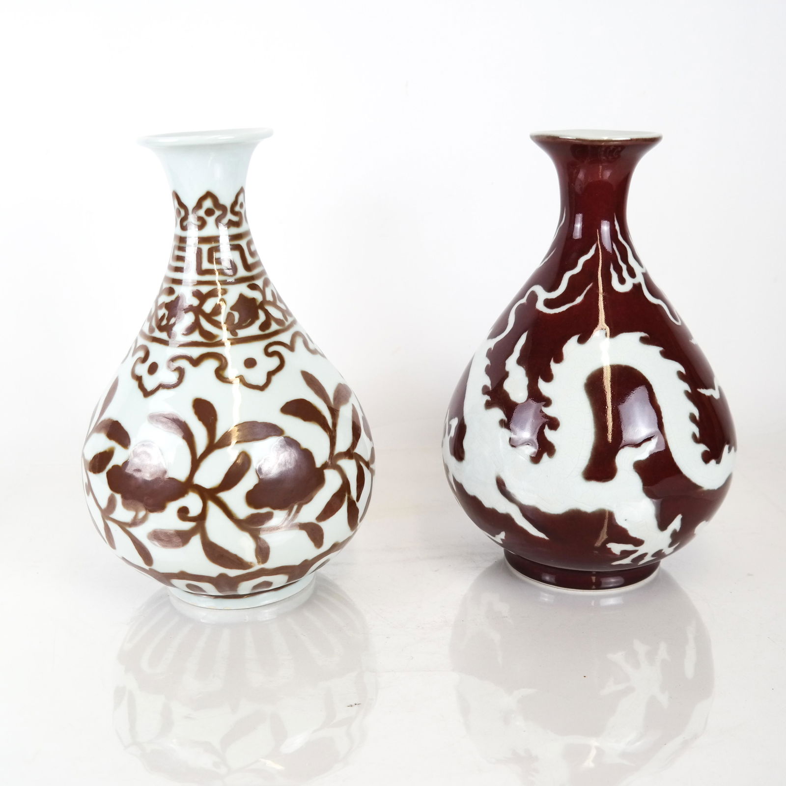 Two Chinese Brown and White Glazed Vases (1 of 9)