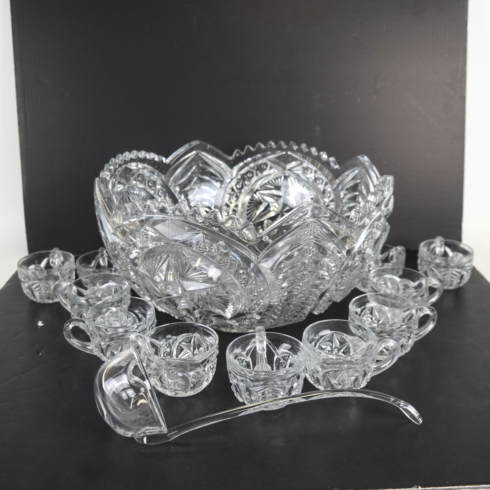 Fine Cut Crystal Punch Bowl Service for Eleven (1 of 5)
