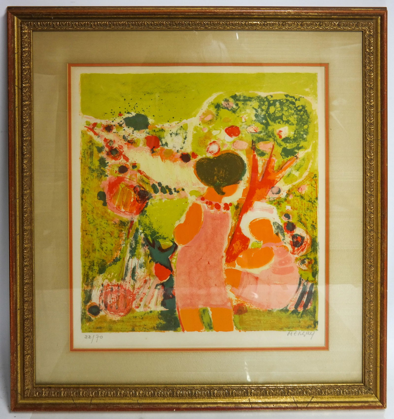 Expressionist-Style Print of Figures & Trees (1 of 4)