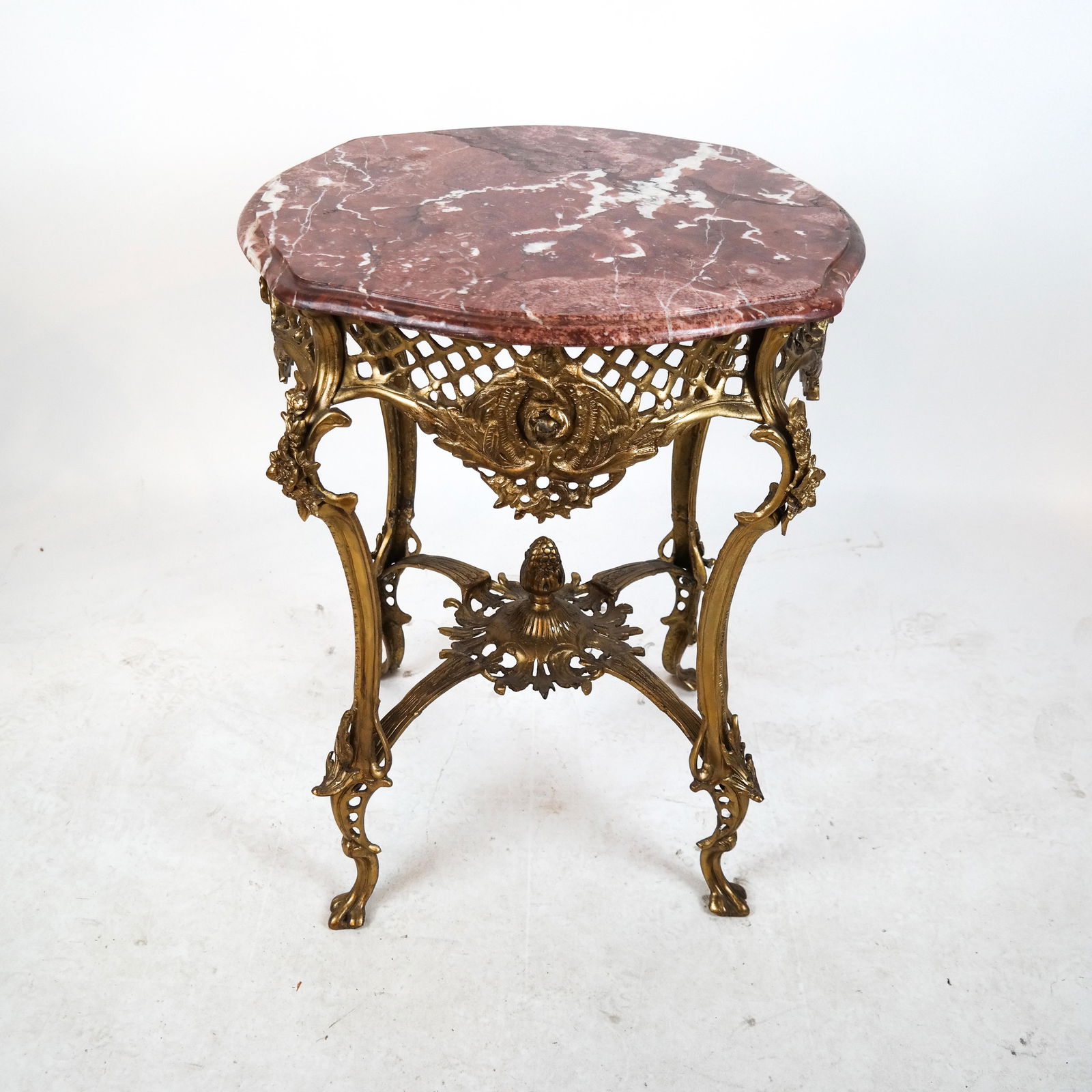 Louis XV Bronze Round Table w/ Marble Top (1 of 8)