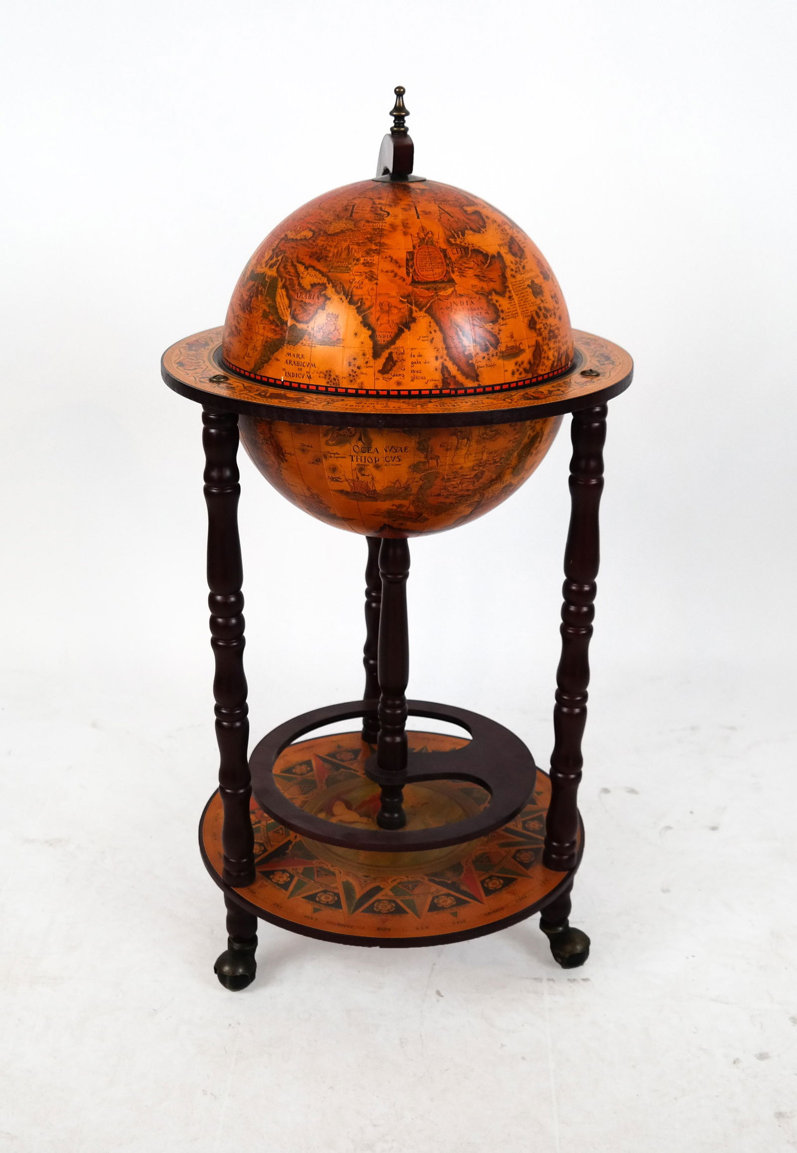 Antique-Style Globe Bar on Casters (1 of 10)