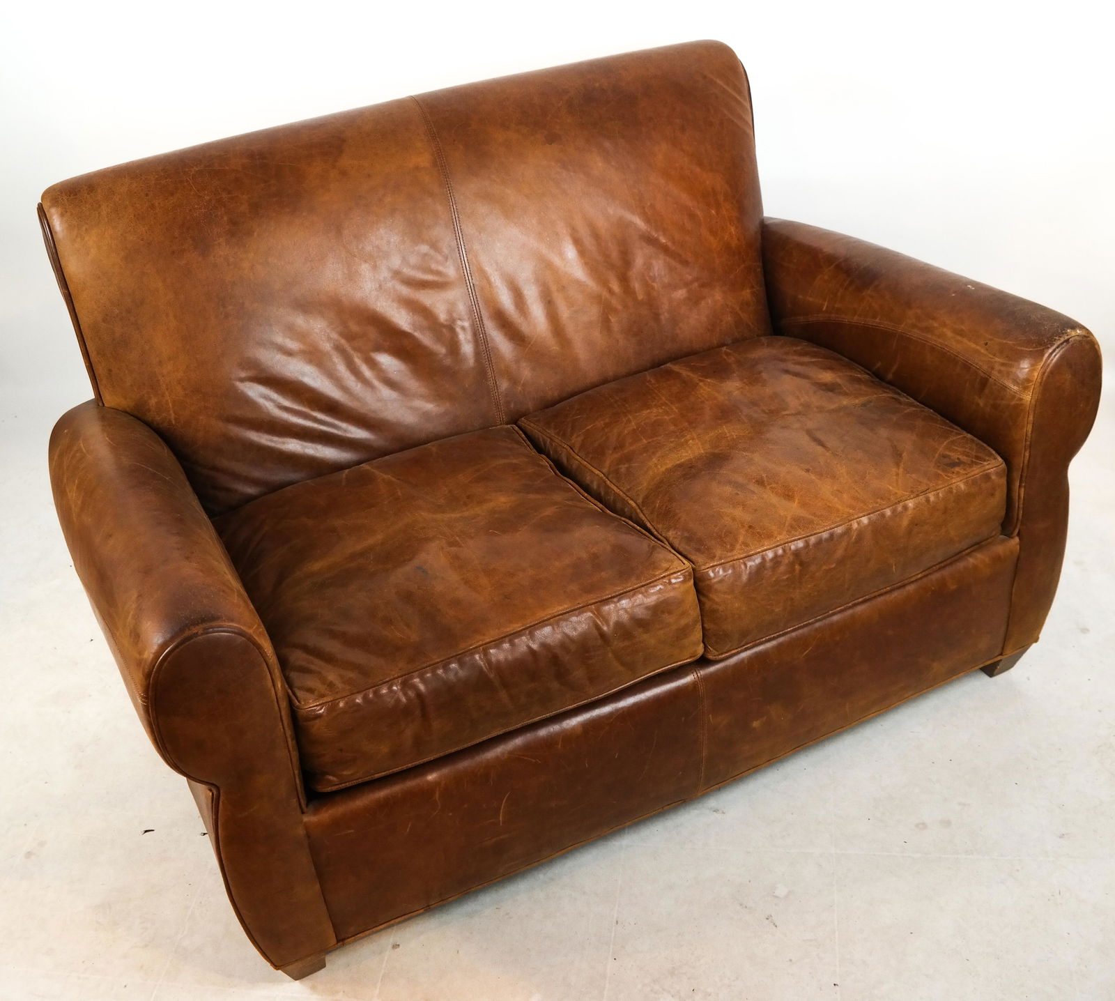 Vintage Brown Leather 2-Seater Sofa (1 of 10)