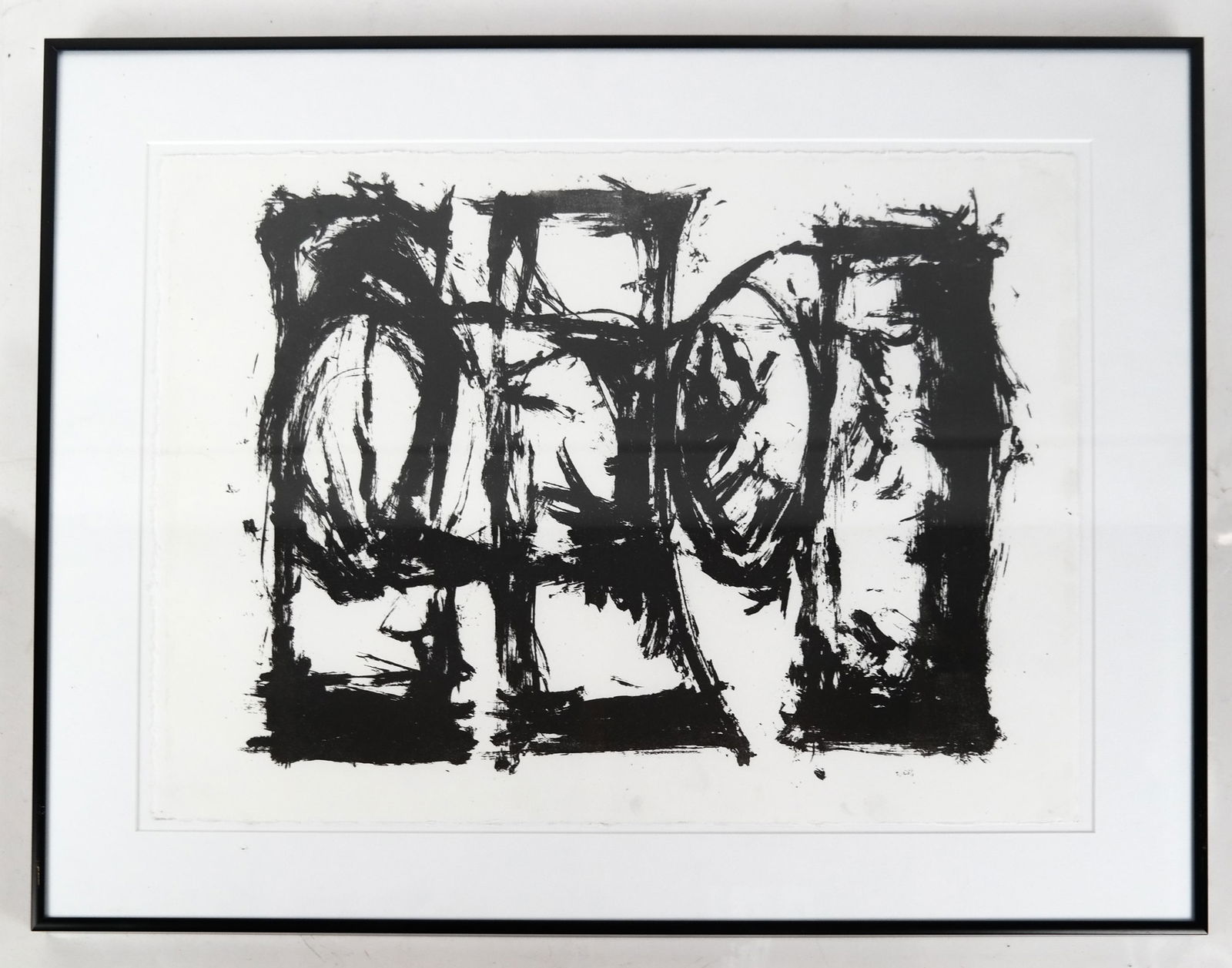 Marko (Sasha) PANKOVICH: Abstract- Ink: Marko (Sasha) Pankovich, abstract, ink. [Art: 13 x 18 inches; Frame: 18 x 23 inches]. In good condition.