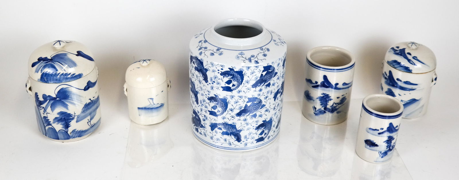 6 Japanese Porcelain Canisters (1 of 7)