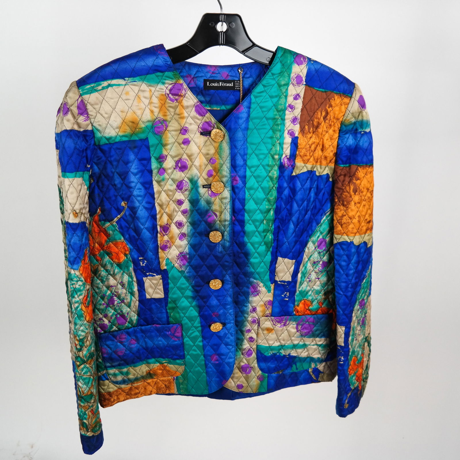 Louis FERAUD Silk Quilted Jacket, US Size 12 (1 of 5)