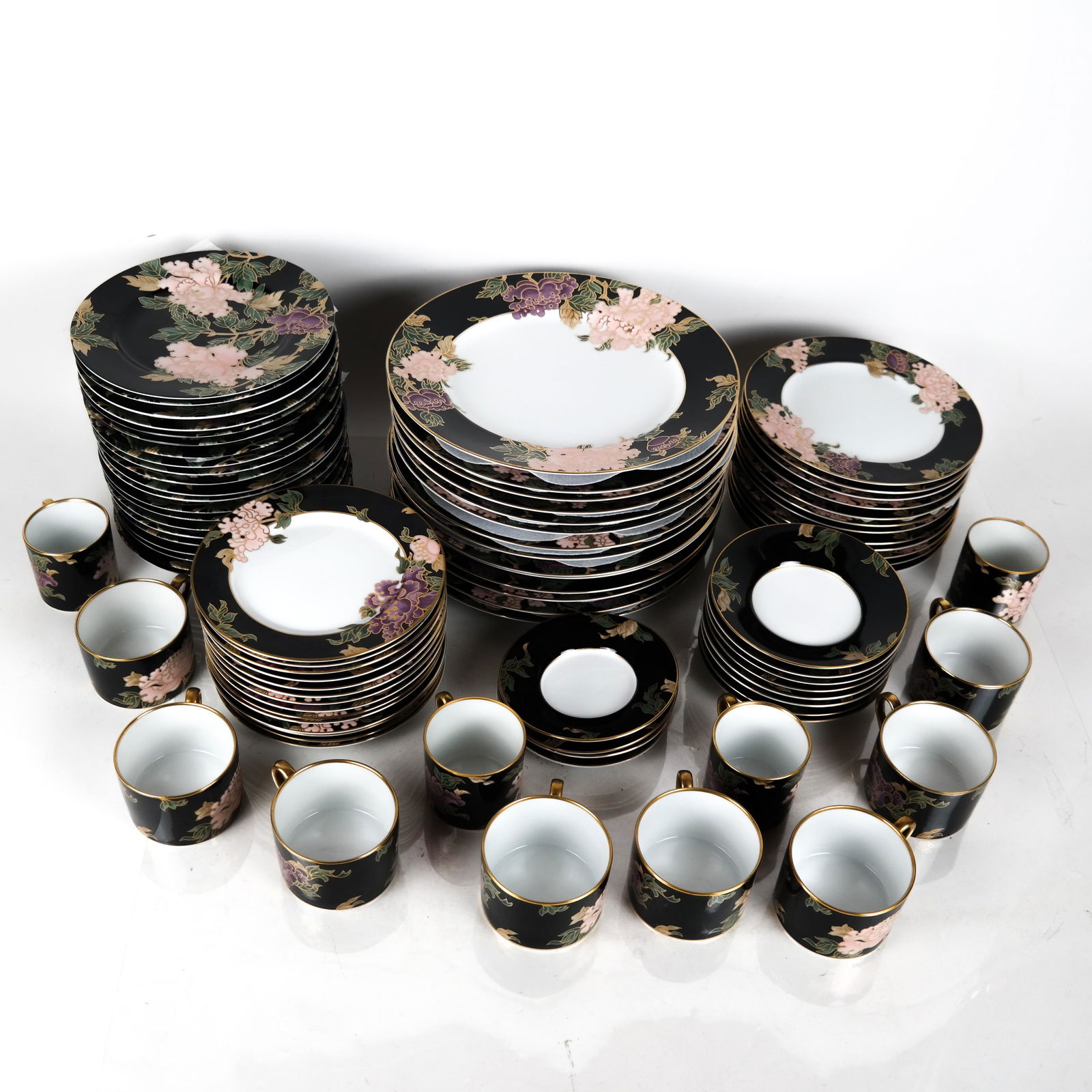 Fitz & Floyd "Cloisonne Peony' Dinnerware - 86 Pcs (1 of 14)