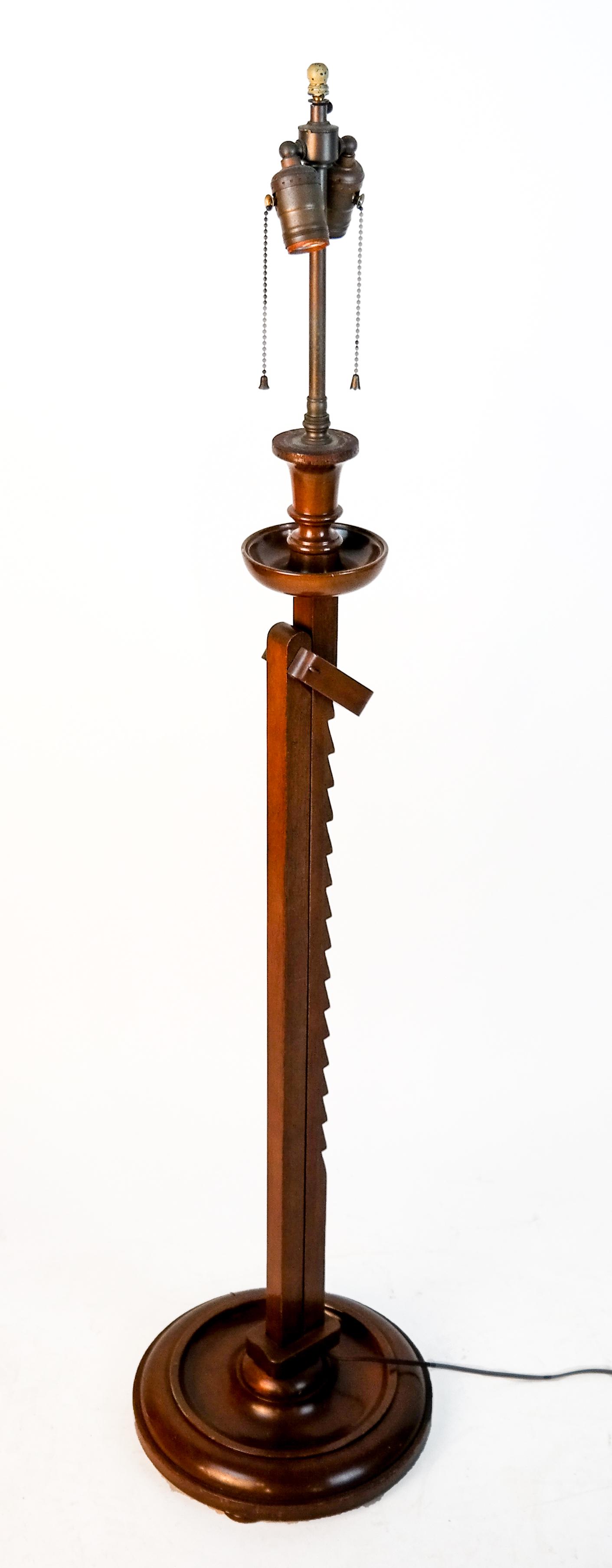 Adjustable Mahogany Floor Lamp (1 of 8)