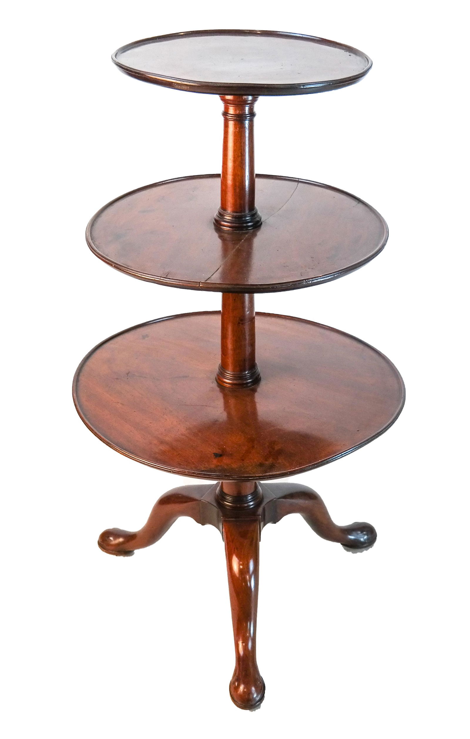 Mahogany 3-Tier Dumbwaiter (1 of 9)