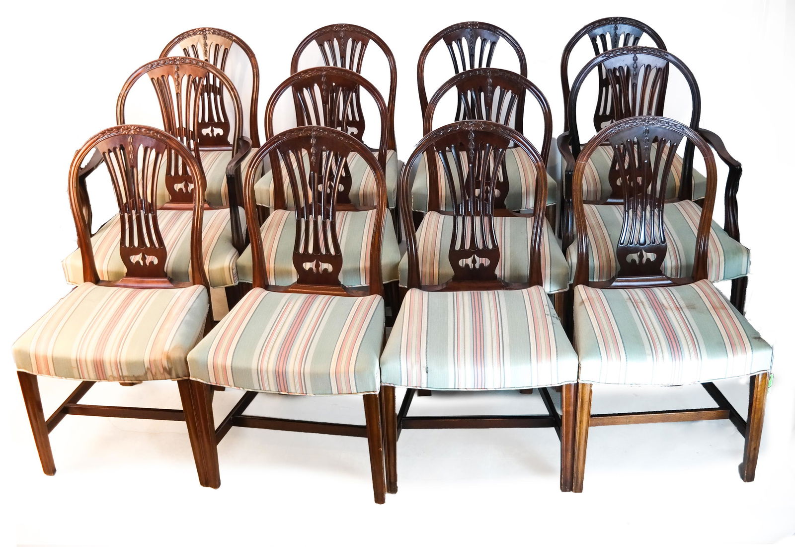12 Sheraton-Style Mahogany Dining Chairs (1 of 9)
