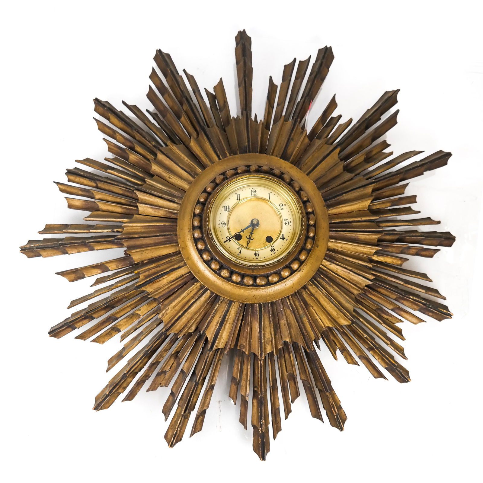 Antique Gilt Wood Sunburst Wall Clock (1 of 8)