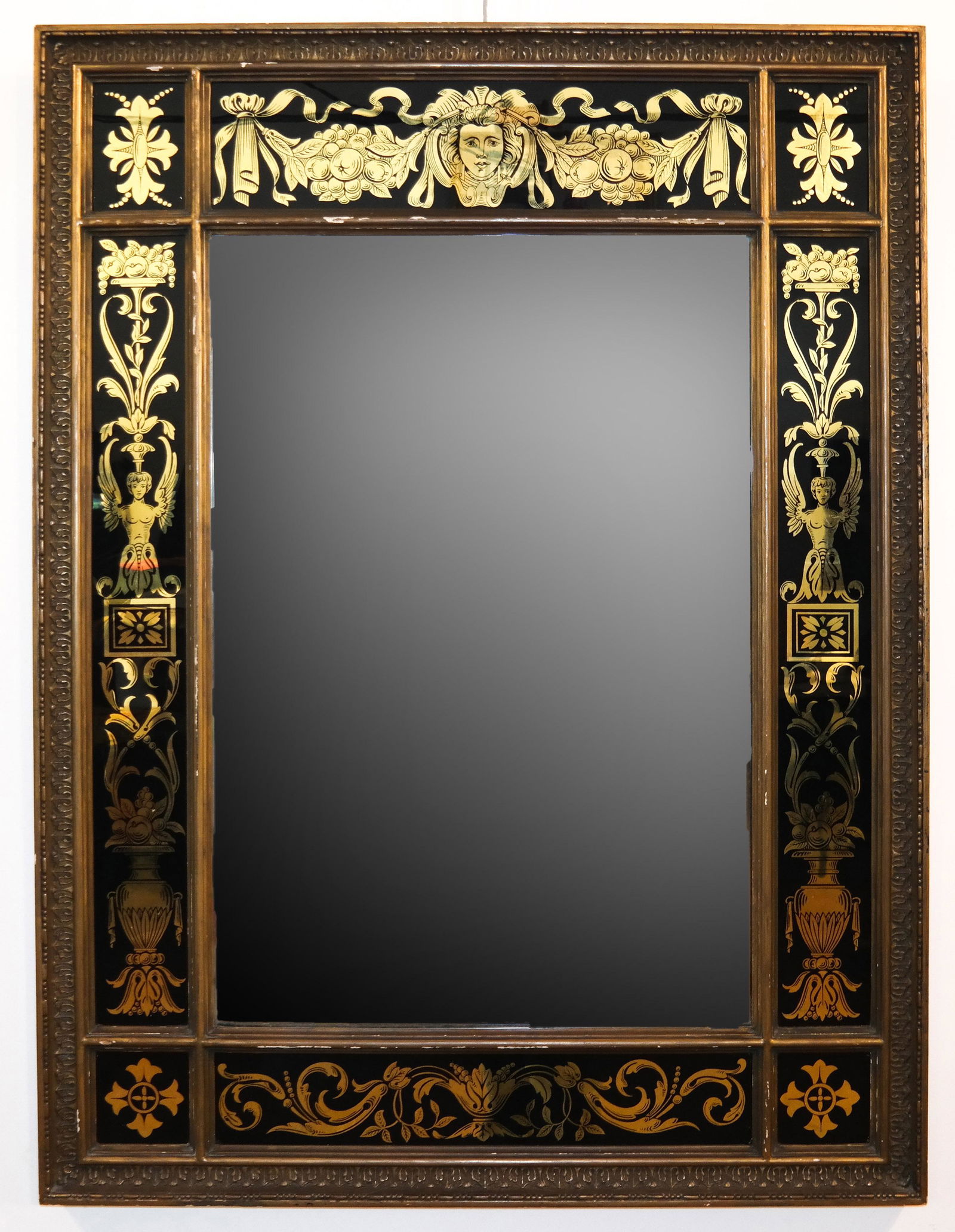 Gilt Wood and Eglomise Mirror (1 of 4)