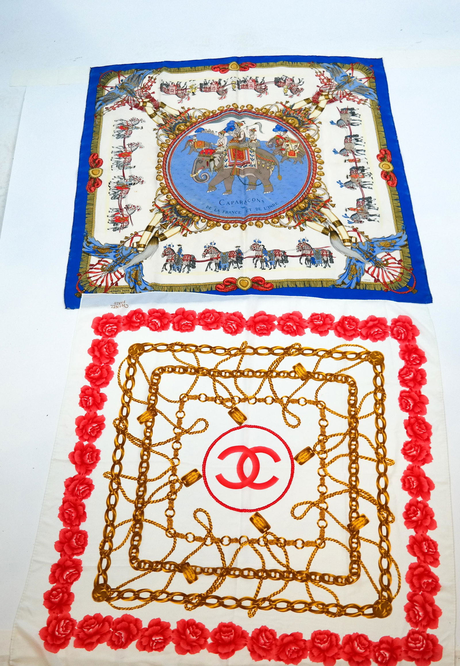 HERMES & CHANEL 100% Silk Scarves (1 of 10)