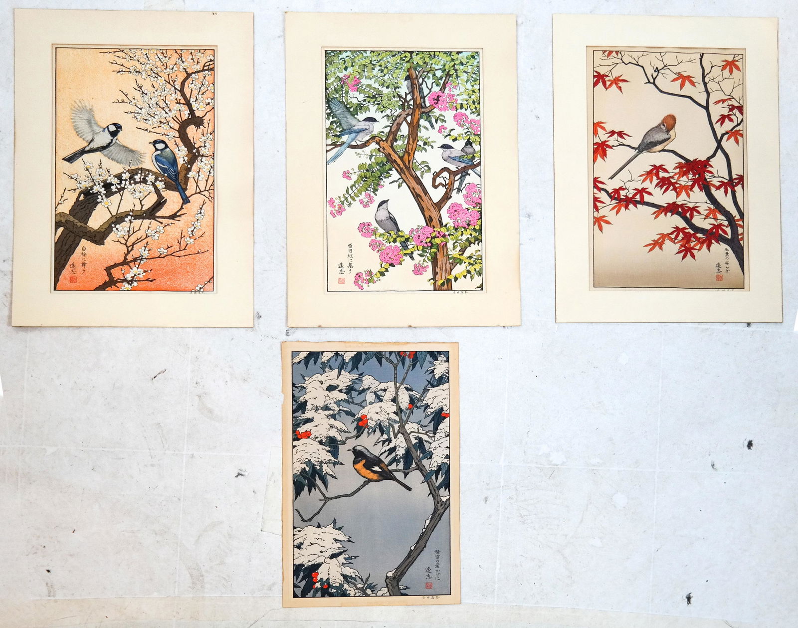 Toshi YOSHIDA: Birds of 4 Seasons - Woodblocks (1 of 9)