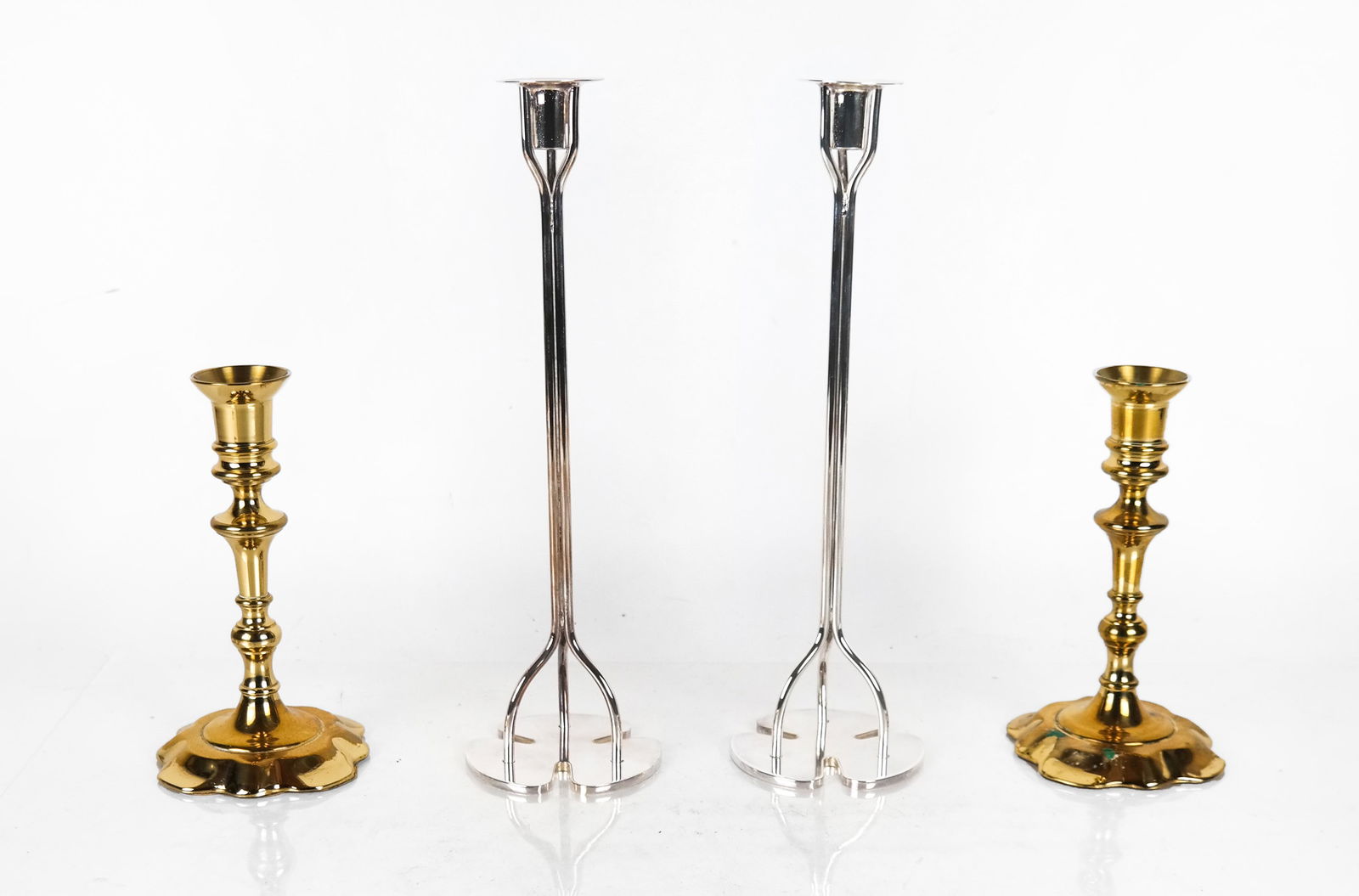 Two Pairs Metal Candlesticks (1 of 7)