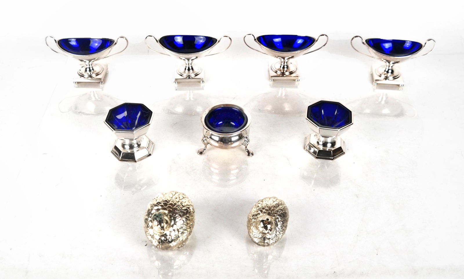 Silverplate & Cobalt Blue Salts (7), Others (2) (1 of 10)