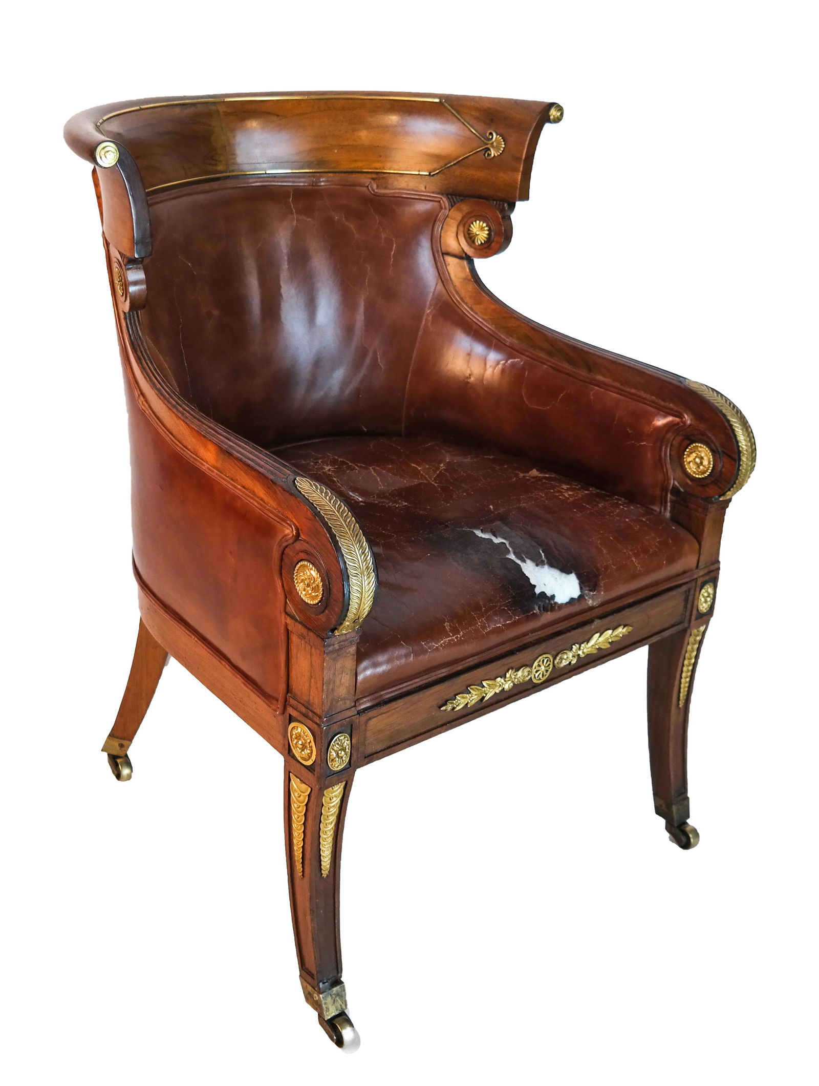 Fine Regency Brass Mounted Rosewood Library Chair (1 of 11)