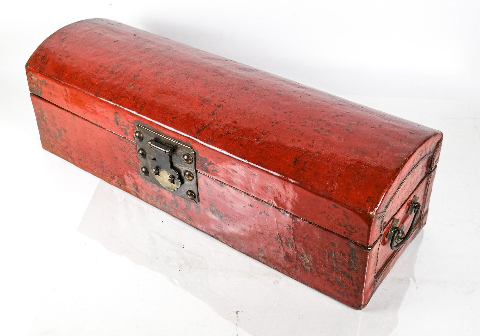 Chinese Red Lacquer Dome Trunk (1 of 8)