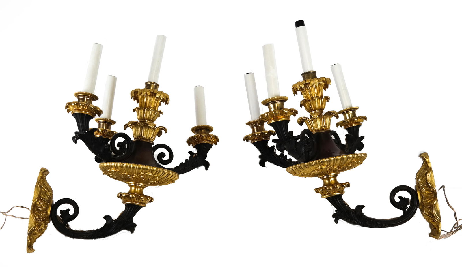 Pair Gilt Bronze Four-Light Sconces (1 of 8)