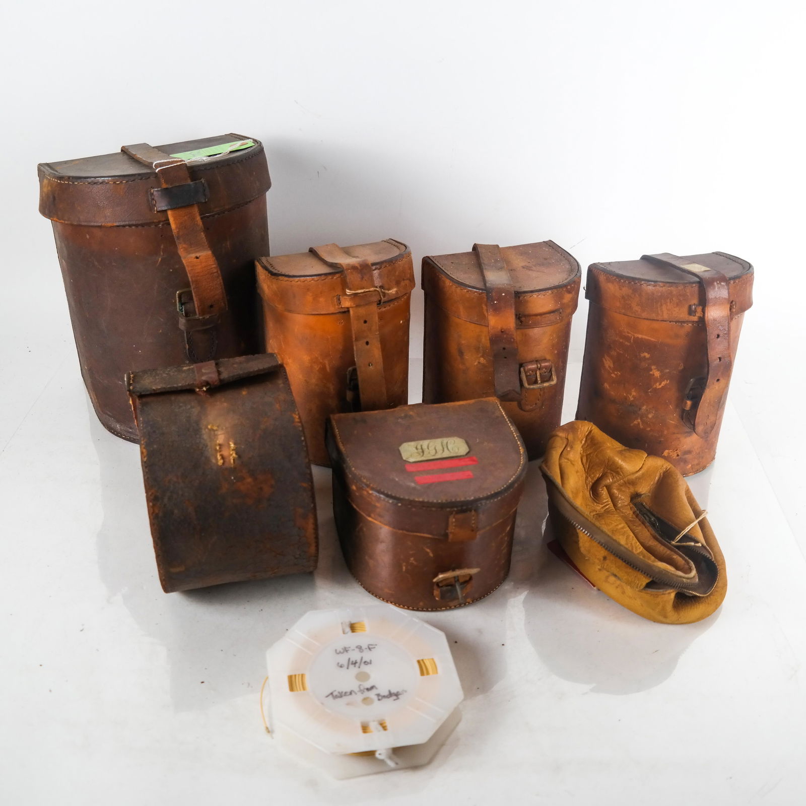 Lot of 7 Leather Reel Cases (1 of 7)