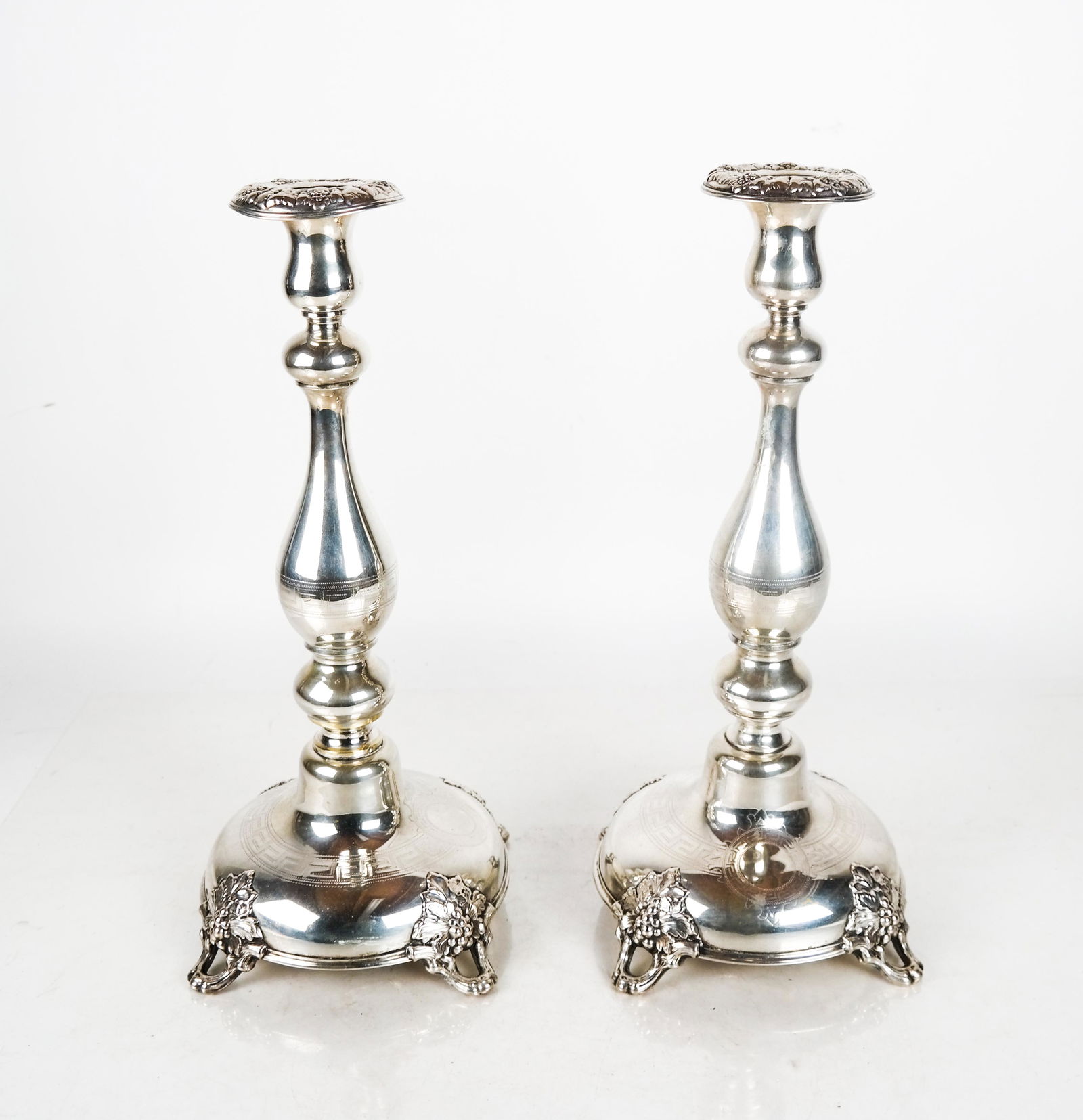 Pair Sterling Silver Candlesticks (1 of 4)