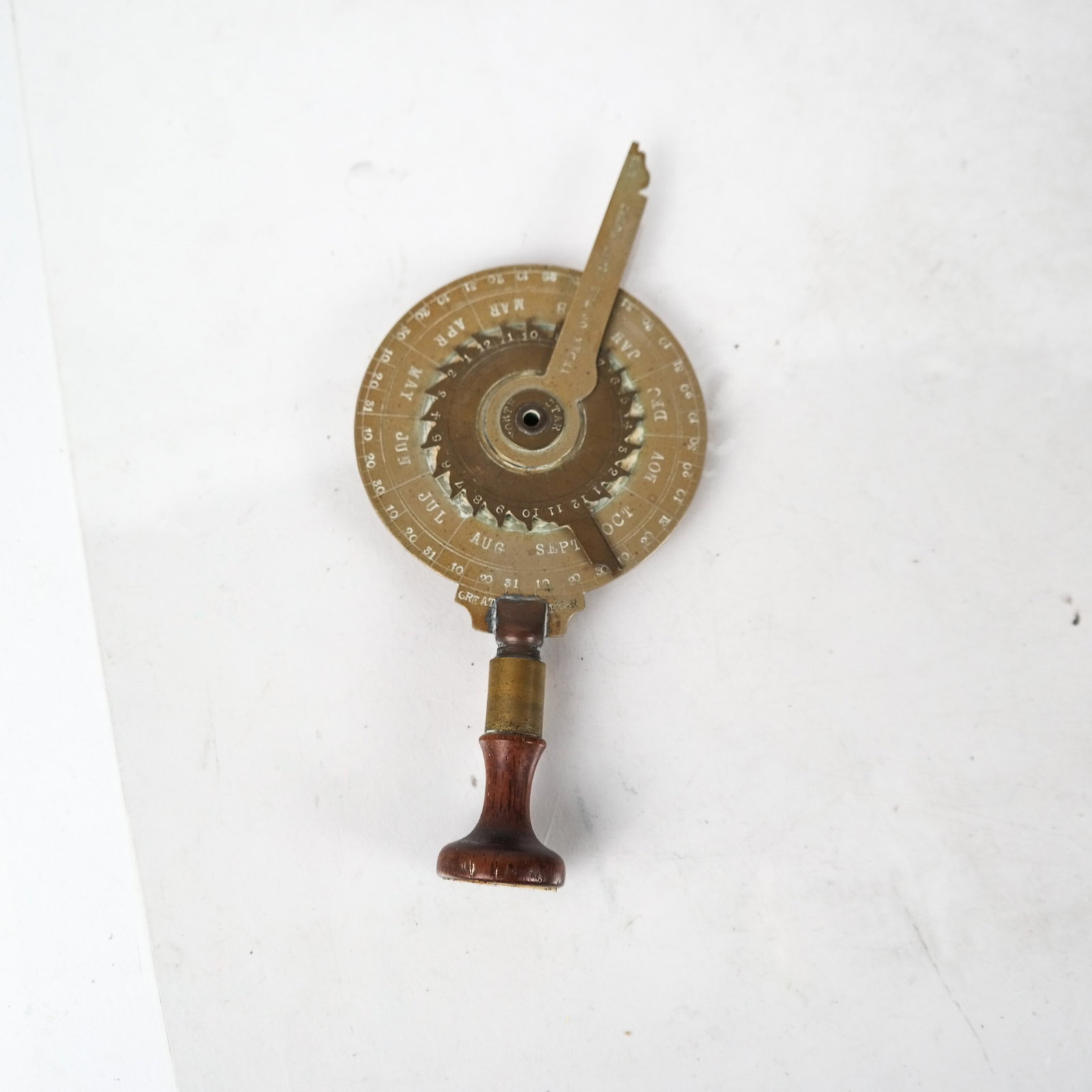 Nocturnal Instrument: A nocturnal instrument, used to find time using the position of two or more stars. [7 inches high].