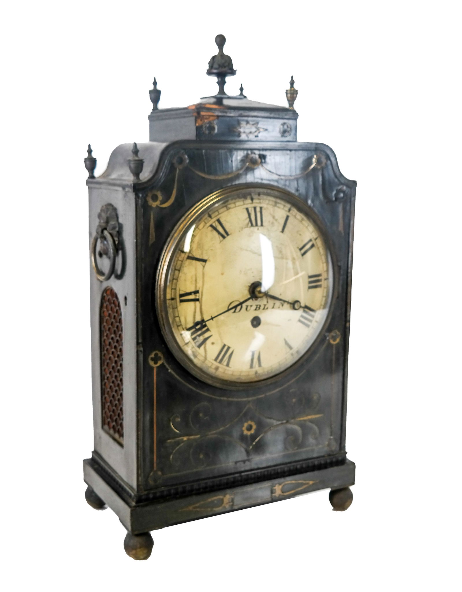 Irish 19th C. Inlaid Mantle Clock (1 of 9)