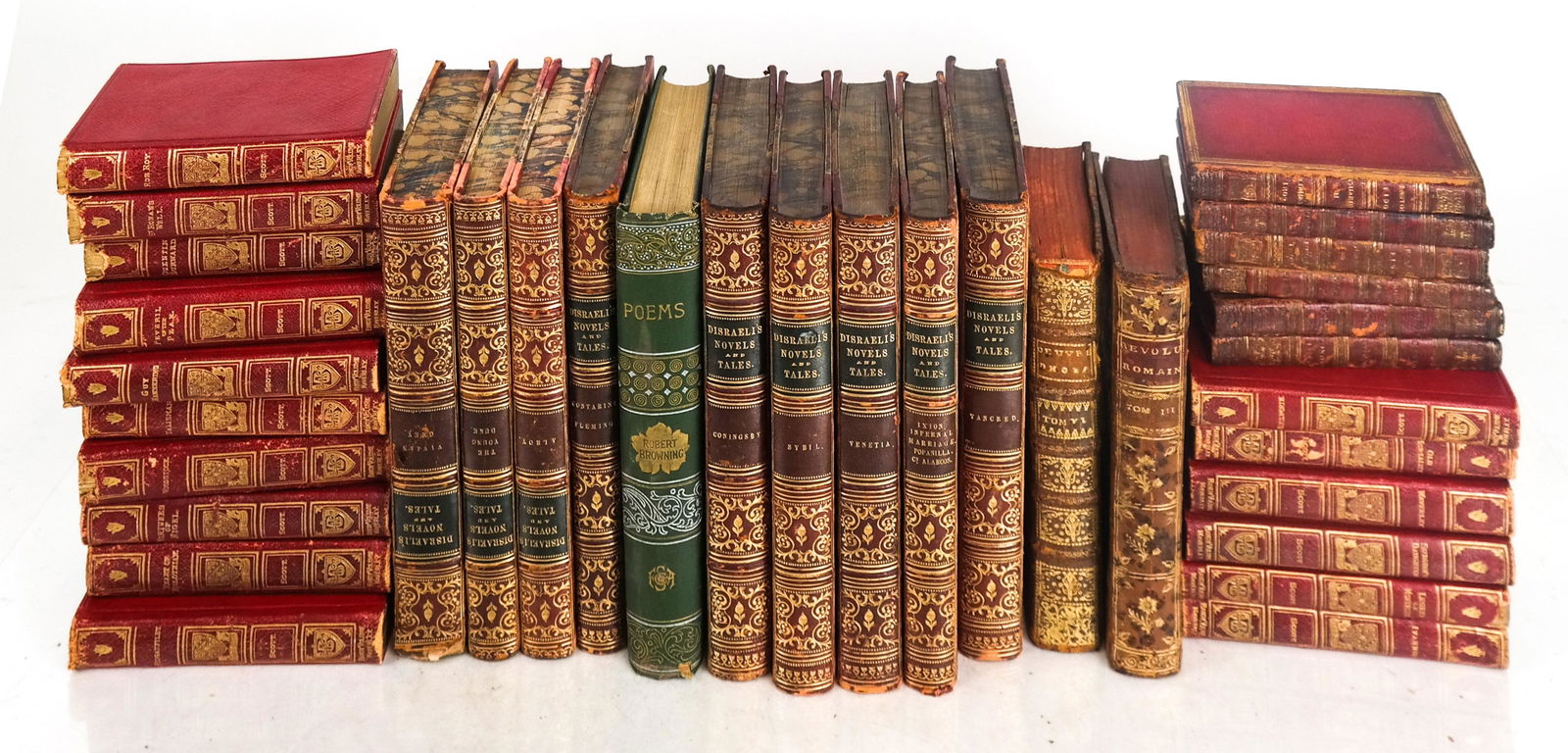 Lot of 34 Antique Books, Many Leatherbound (1 of 8)