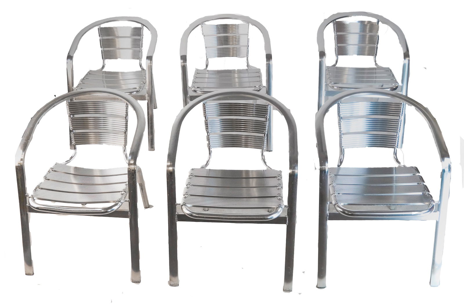 Six Aluminum Slat Design Chairs (1 of 9)