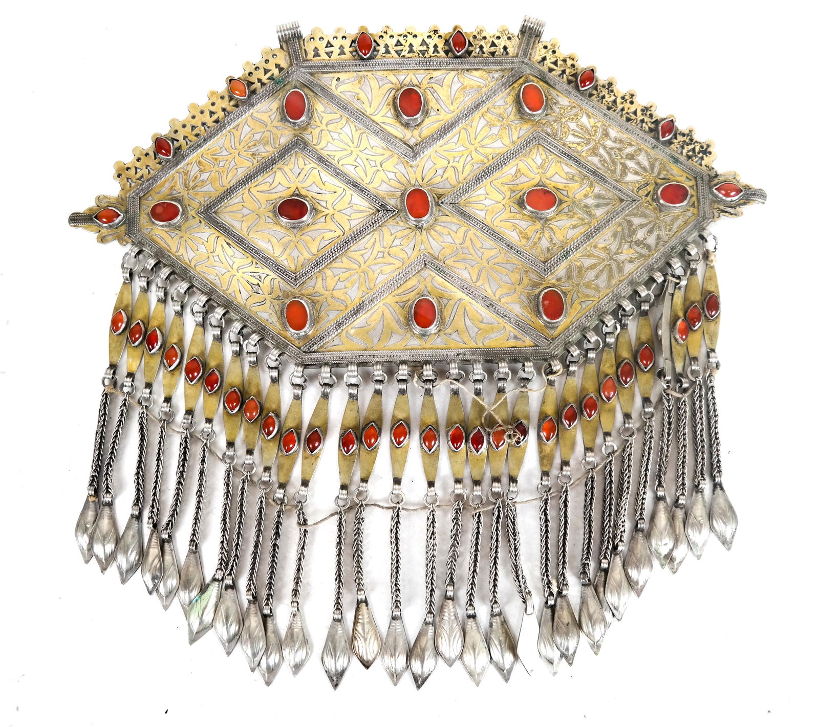 Tibetan Silver & Carnelian Breastplate Necklace (1 of 3)