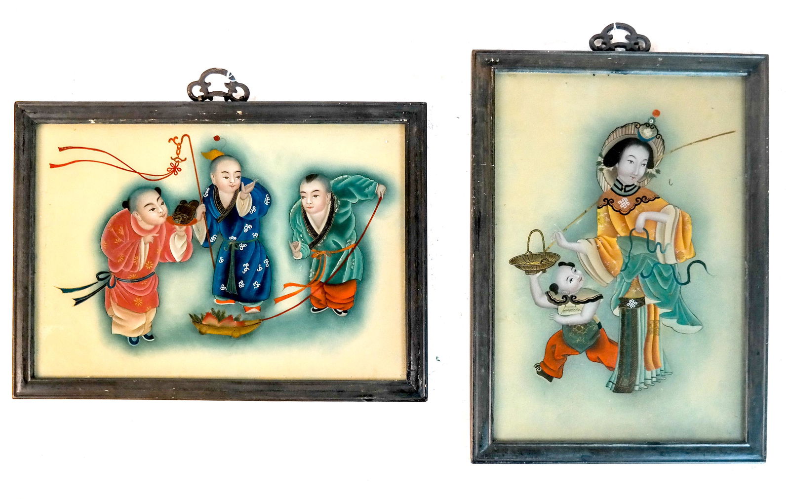 Two Chinese Reverse Paintings on Glass (1 of 6)