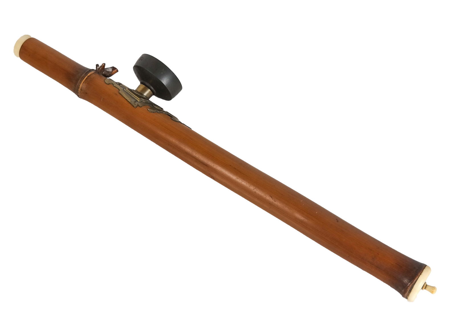 Chinese Metal & Bamboo Opium Pipe (1 of 9)