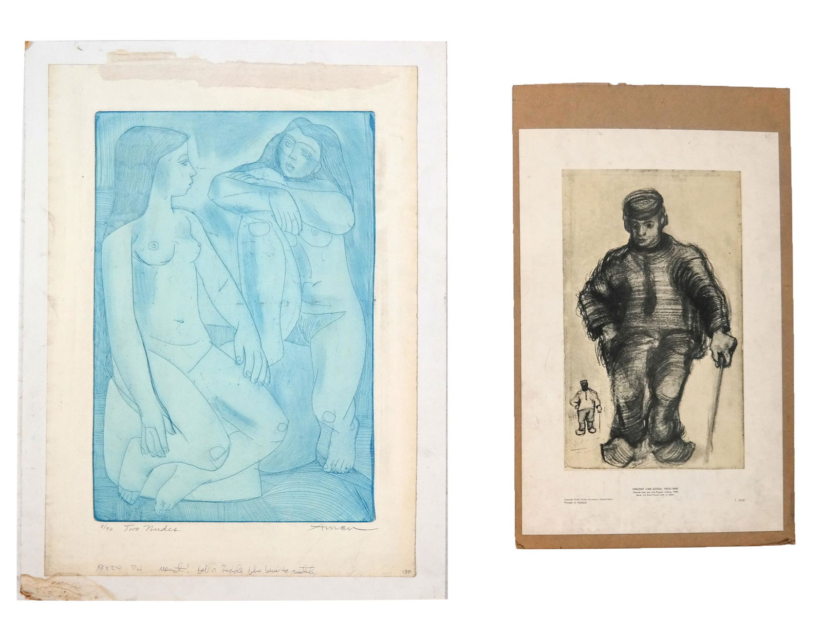 Irving AMEN: "Two Nudes" Etching, and Another (1 of 6)