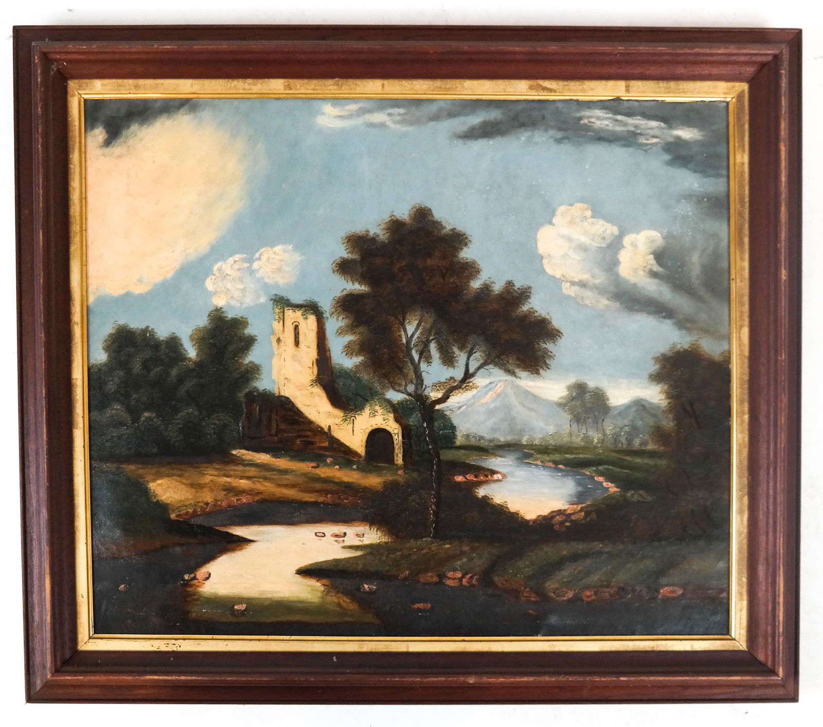 Mountain Landscape, Unsigned - Oil on Canvas (1 of 4)