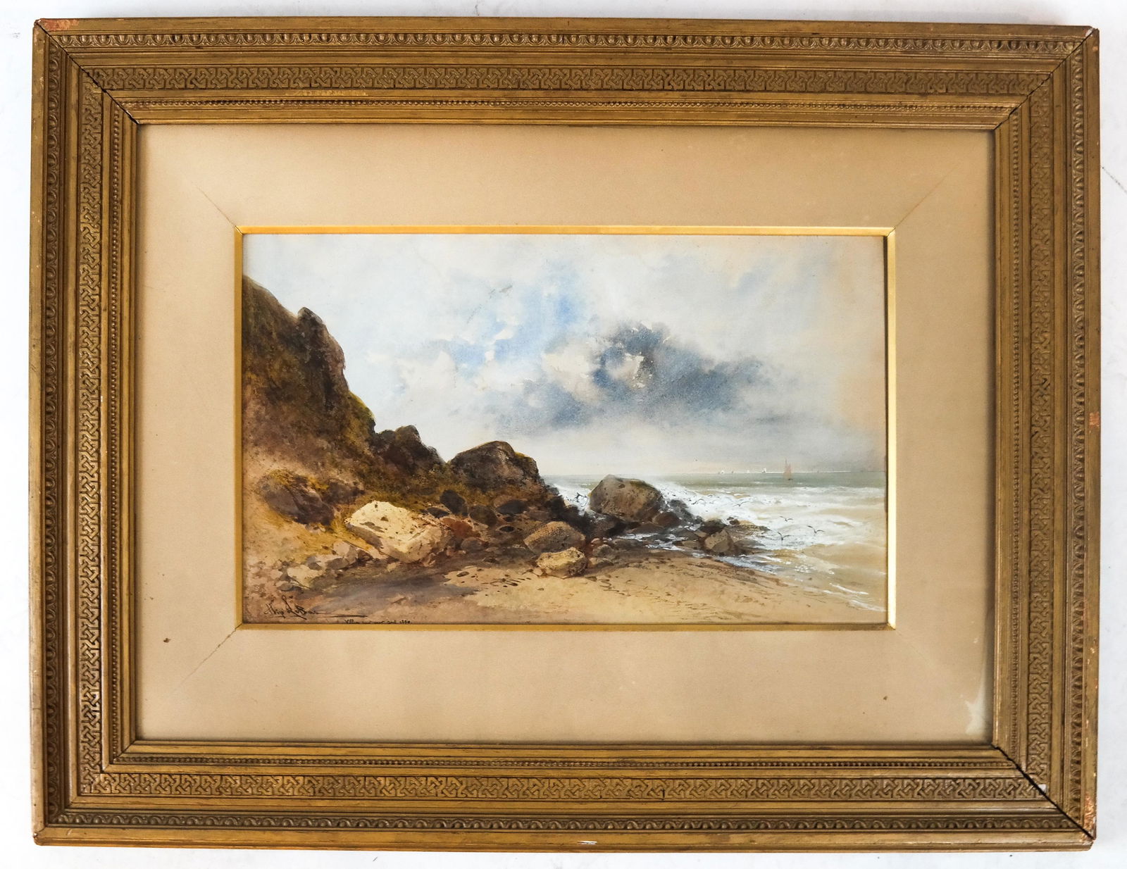 Coastal Dunes - 19th C. Watercolor (1 of 4)