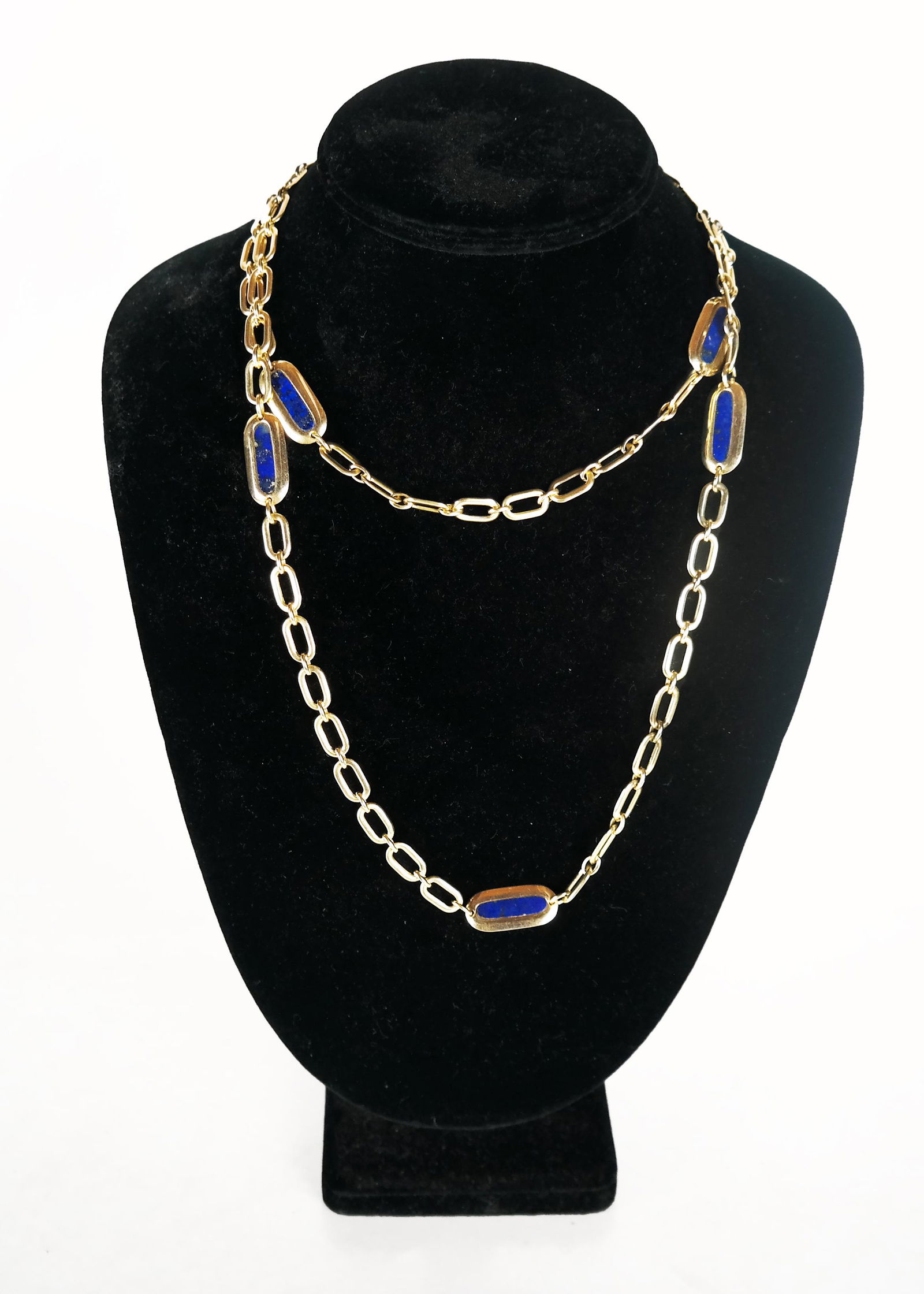 BULGARI 18K Yellow Gold & Lapis Necklace (1 of 7)