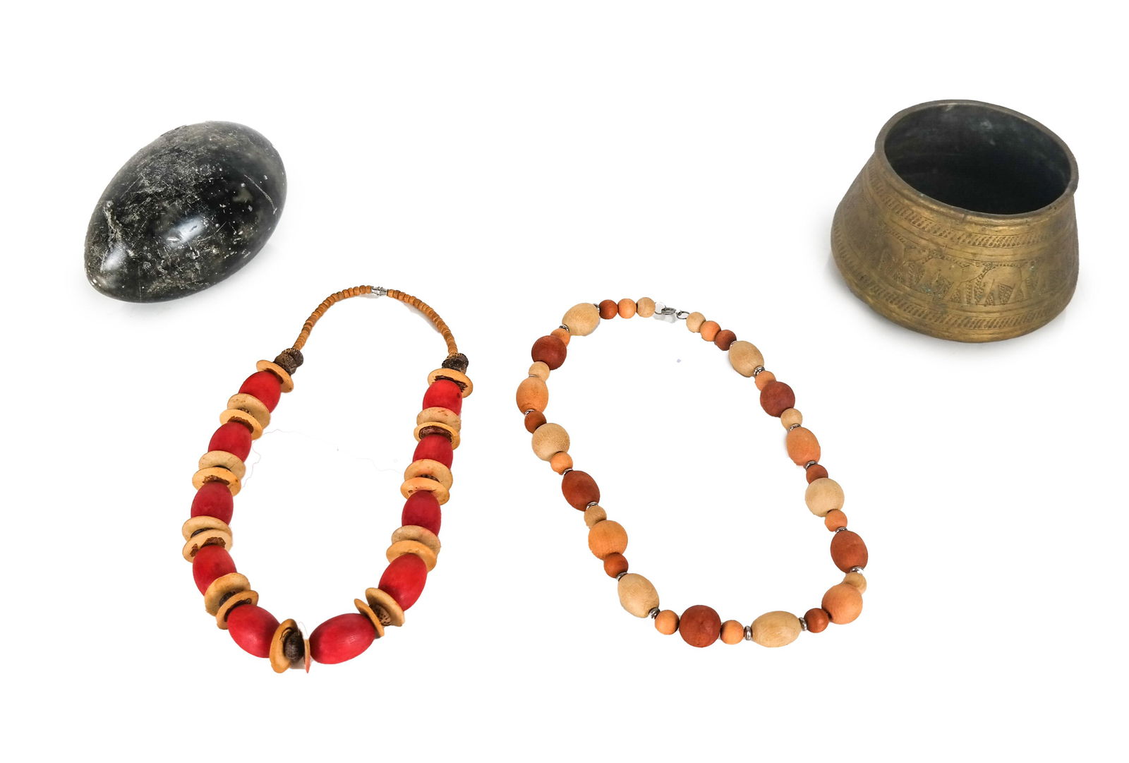 Four Objects: Dish, Egg and 2 Necklaces (1 of 5)