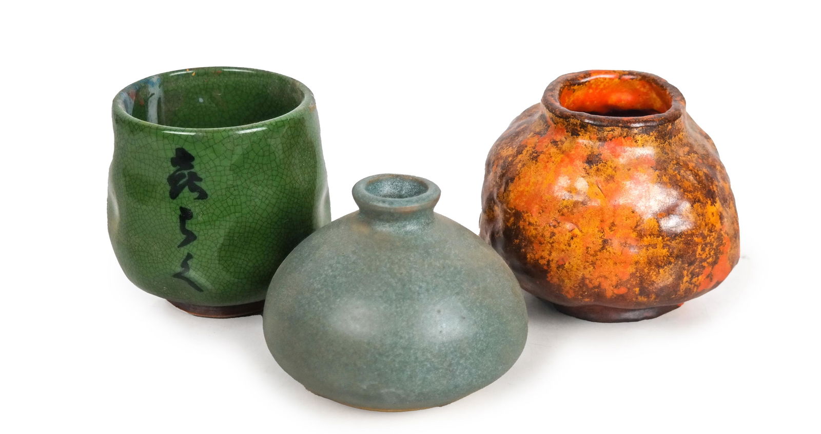 Three Decorated Ceramic Vases (1 of 7)
