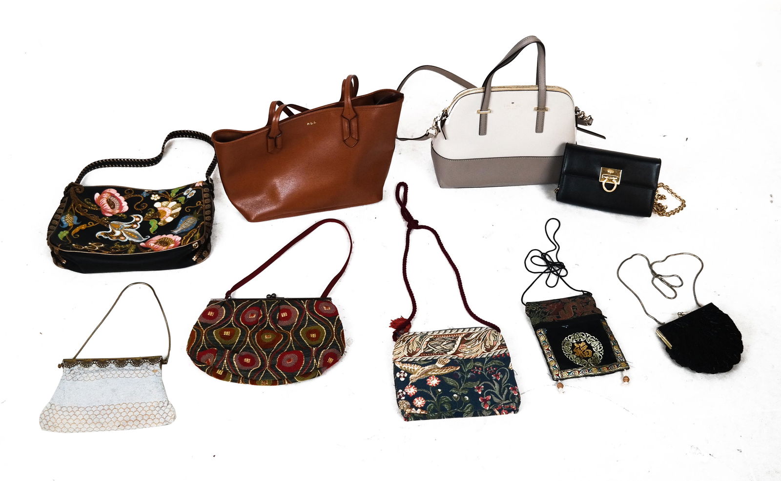 Lot of 9 Handbags & Purses, Incl. Ferragamo (1 of 6)