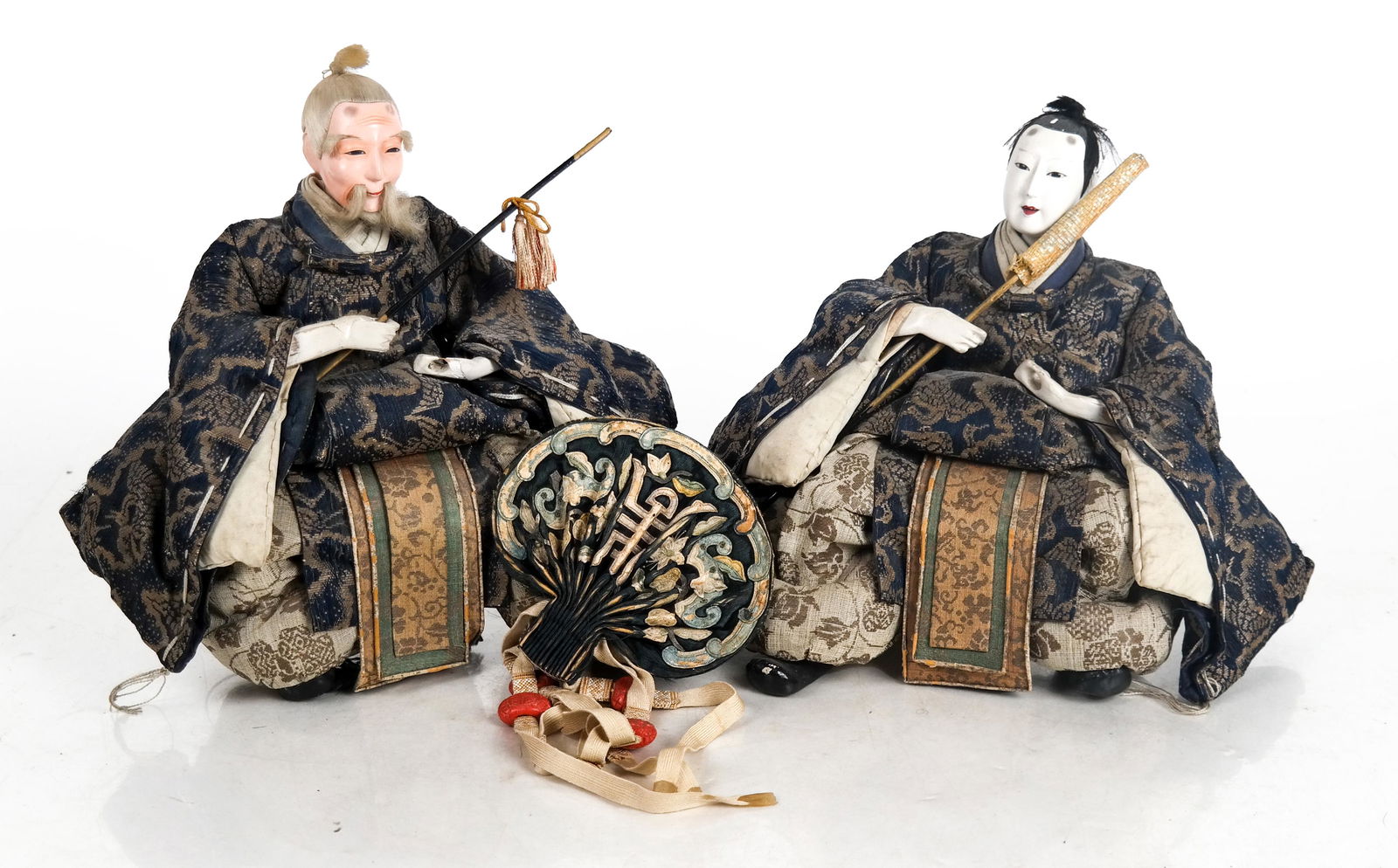 Pair Japanese Wood & Cloth Dolls (1 of 11)